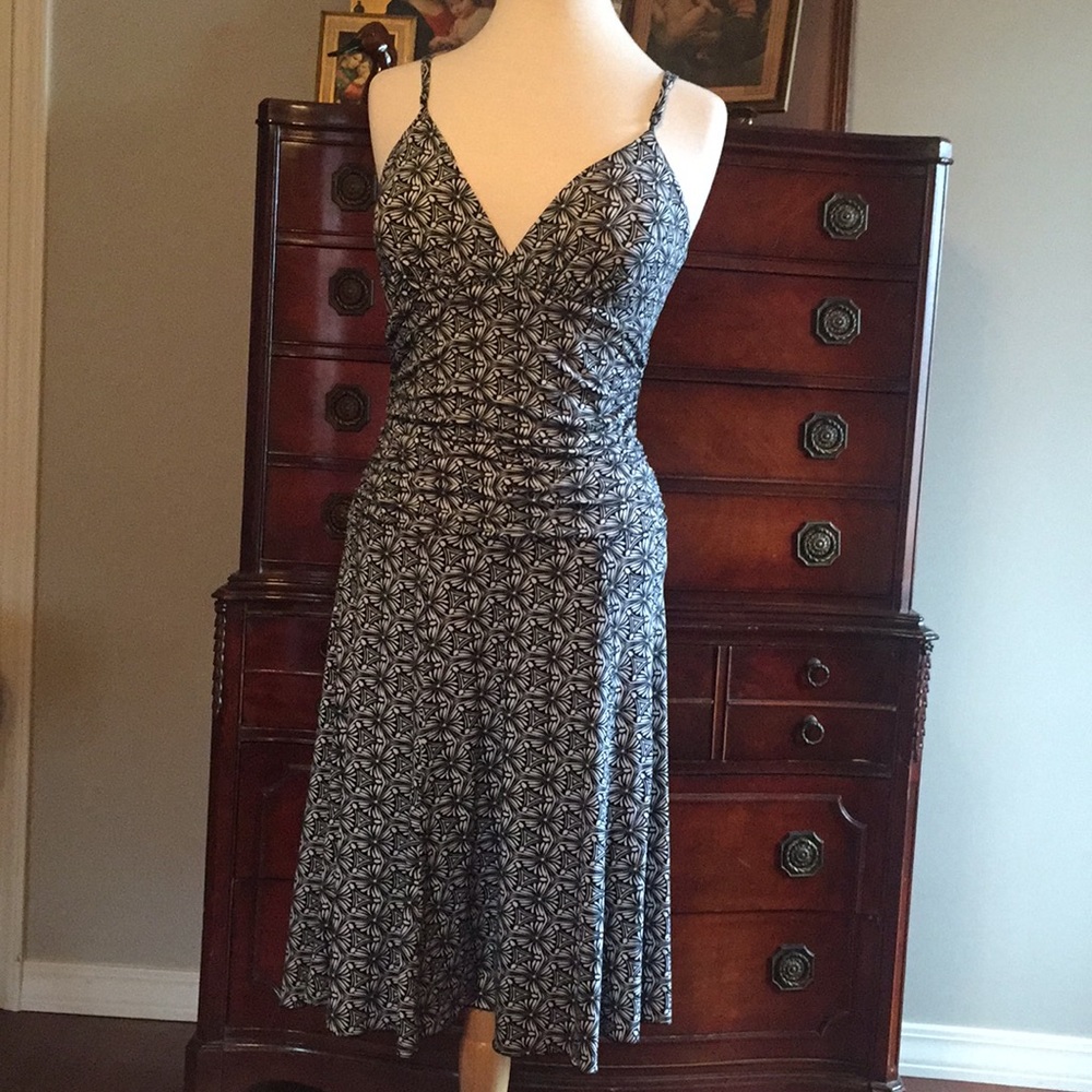 Karen Kane black and white strapped dress